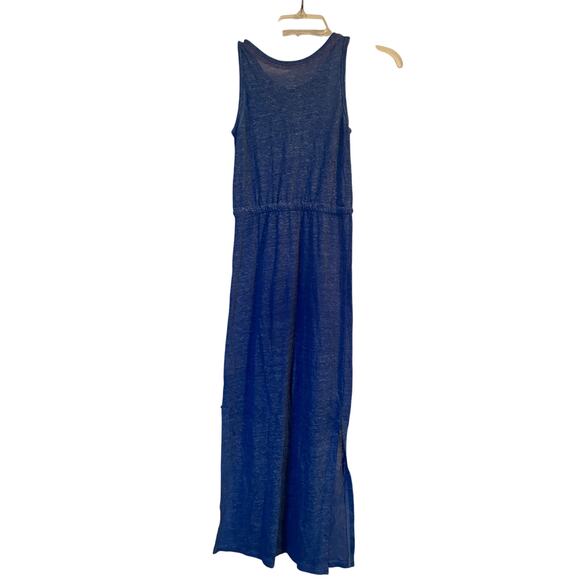 GUC Old Navy Girl's Dark Blue Maxi Dress 14" Side Slits Drawstring Size Medium - Picture 3 of 3